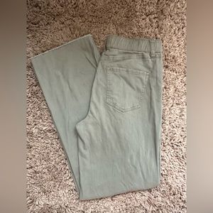 green wide leg jeans
